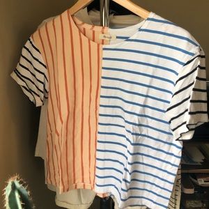Madewell Multi-Stripe Crop Tee